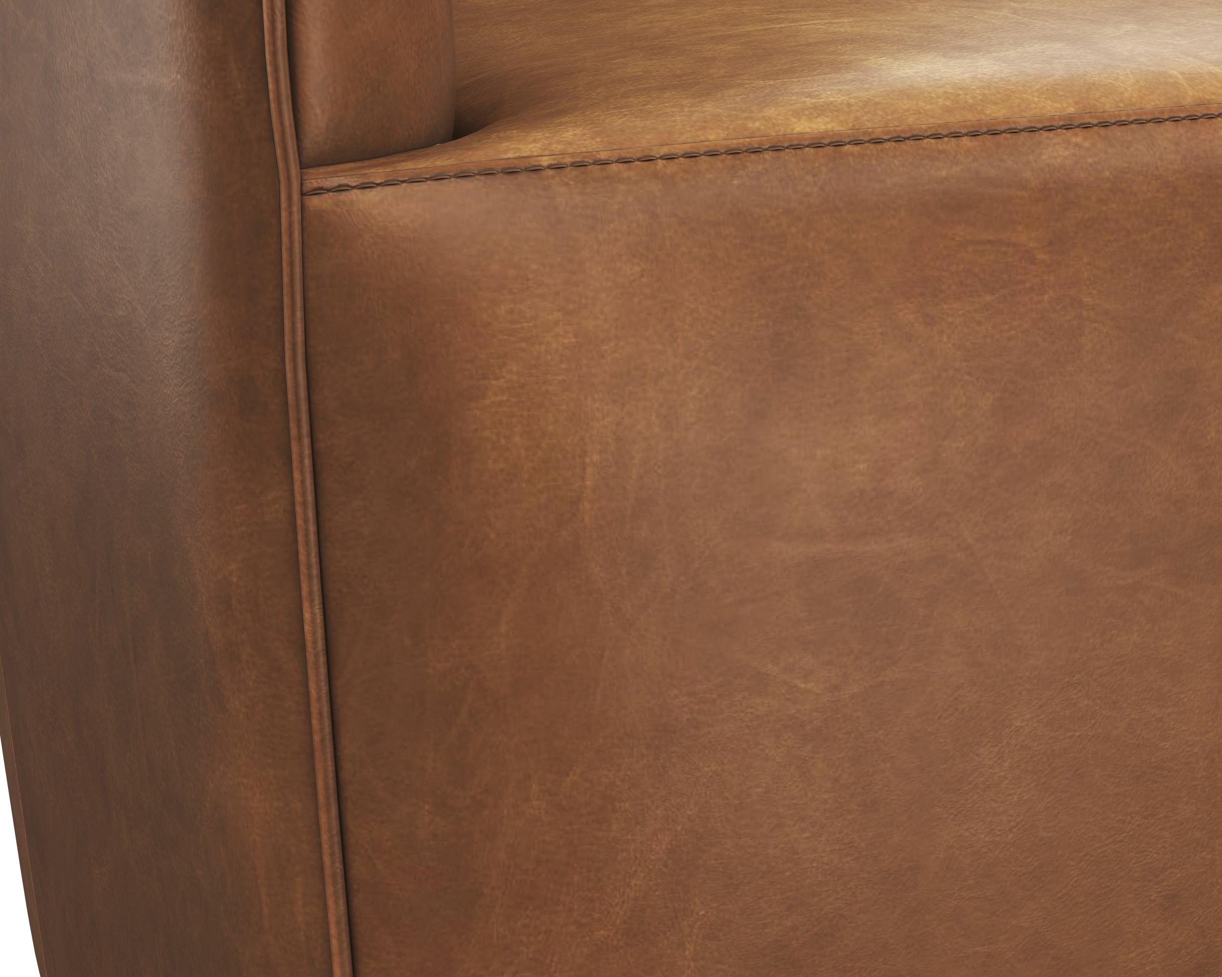 Carmine Swivel Lounge Chair - Cognac Leather