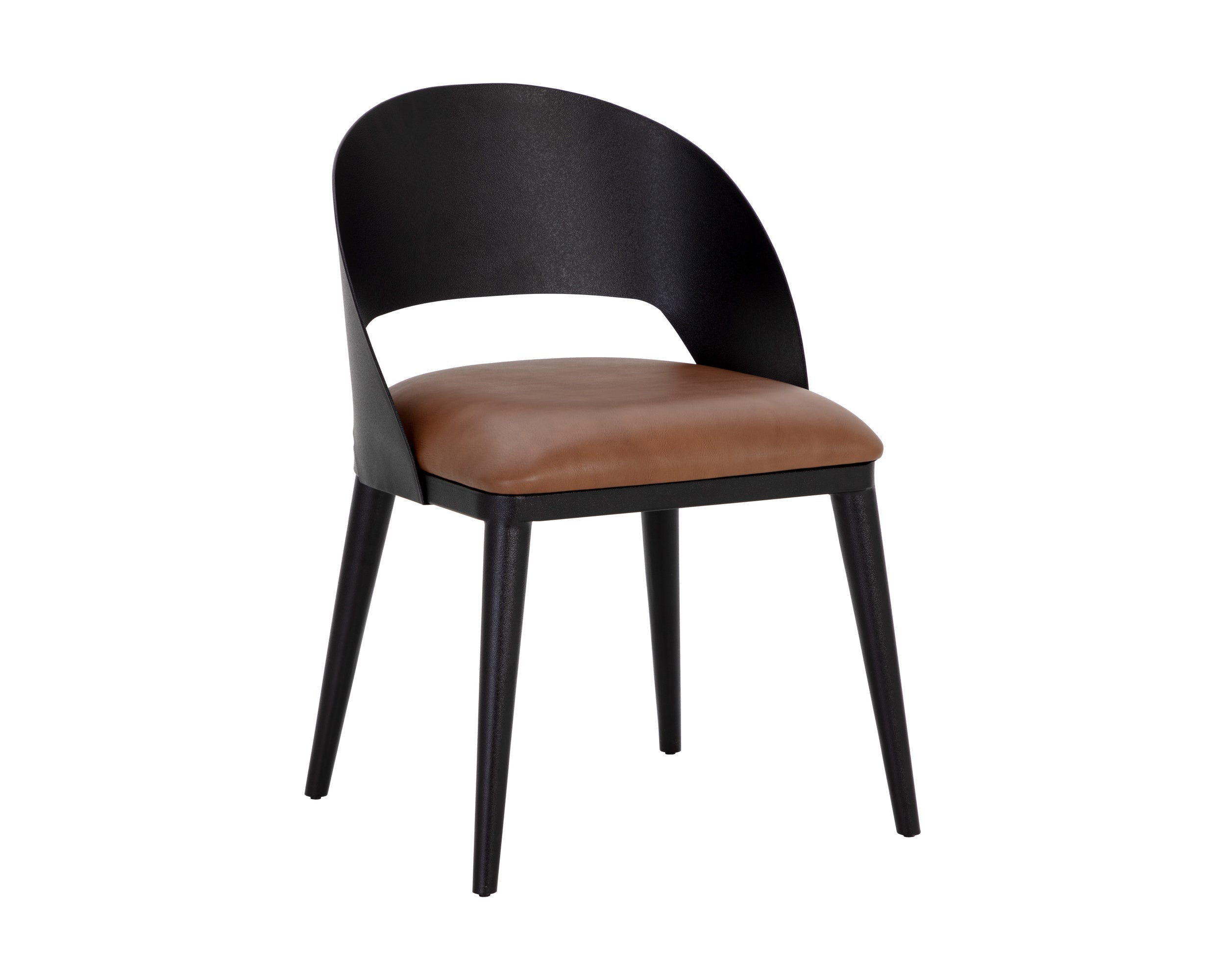 Dezirae Dining Chair - Black  Cognac Leather