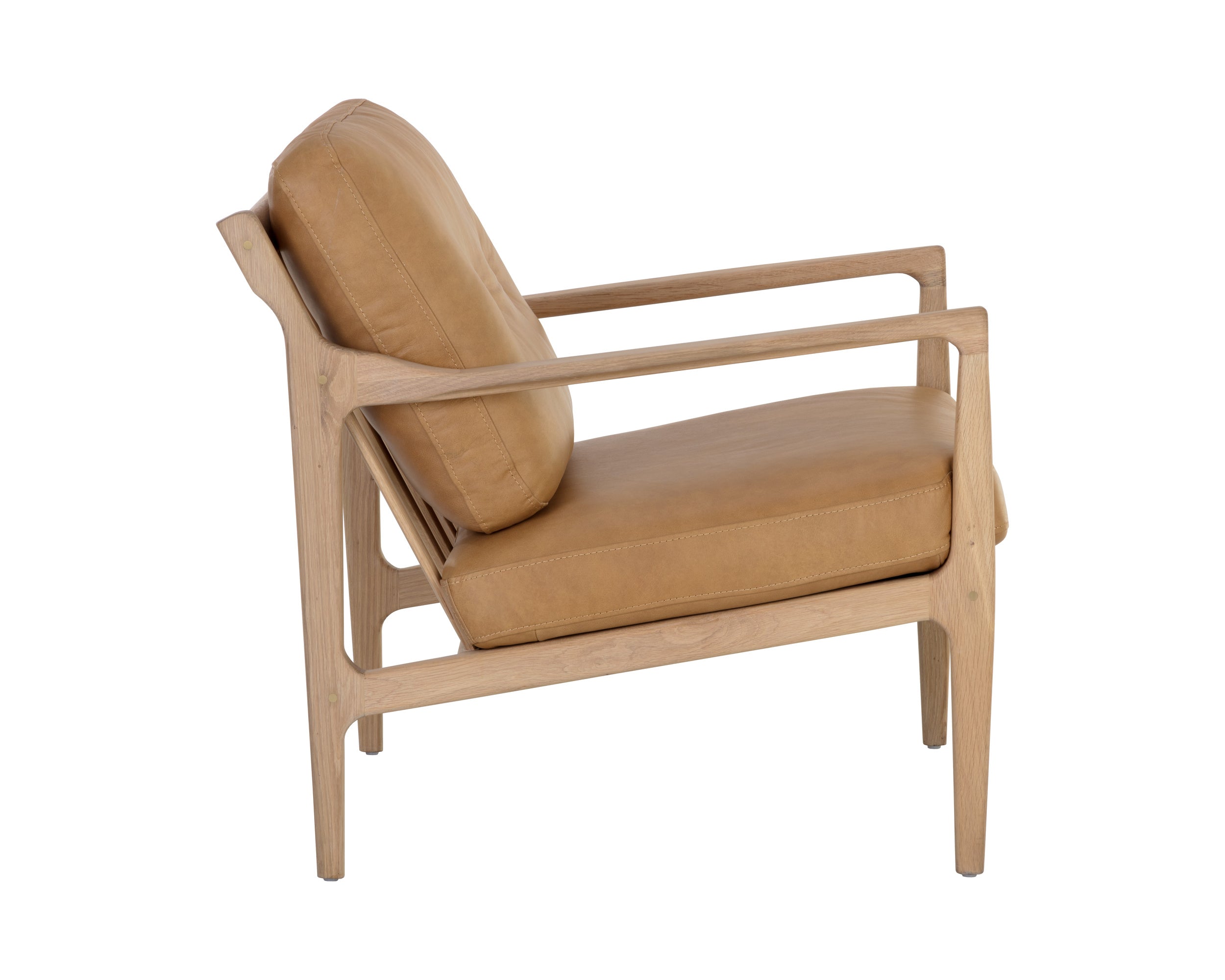 Gilmore Lounge Chair - Light Oak  Sahara Camel Leather