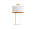 Kezna Table Lamp - White Marble  Matte White