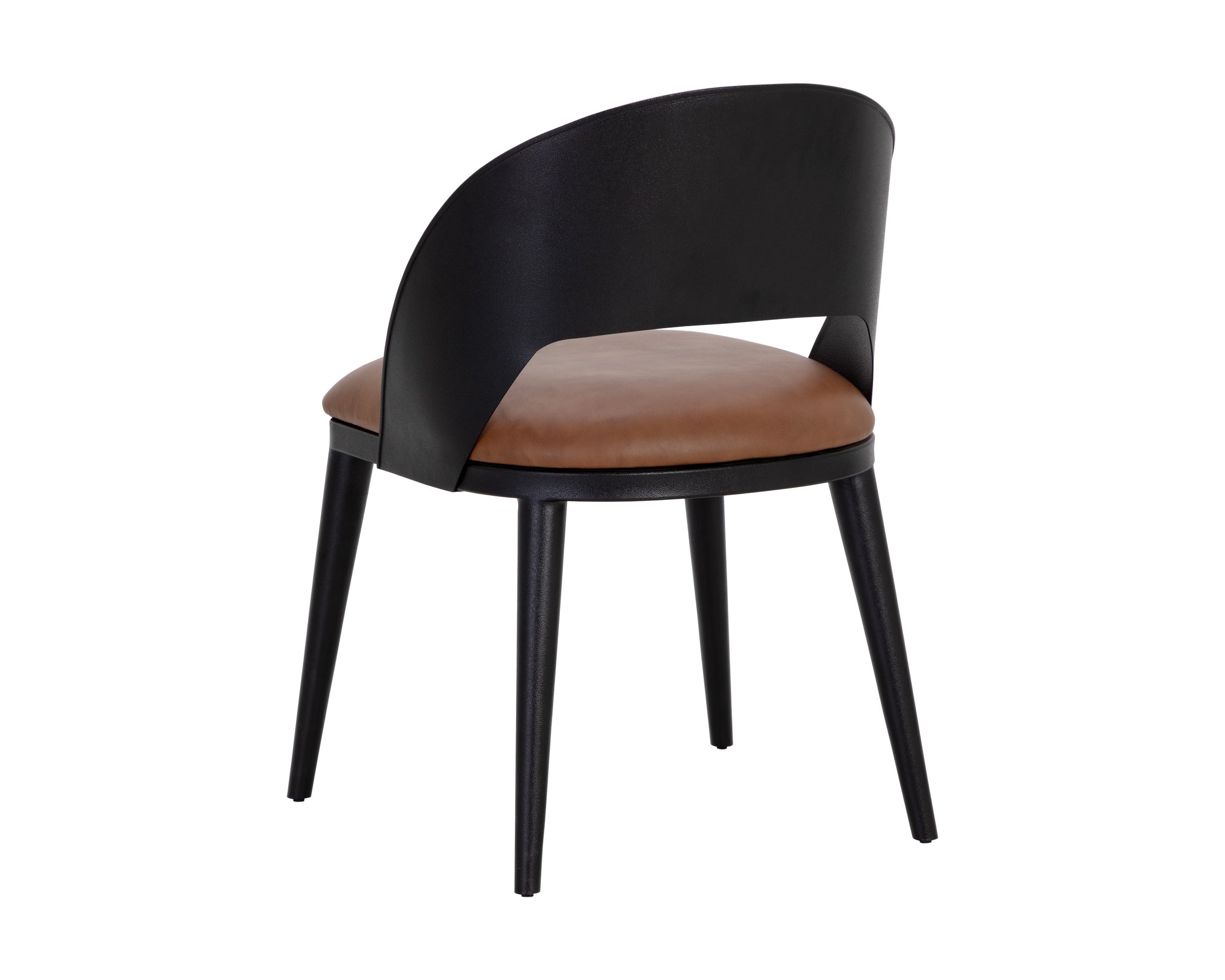 Dezirae Dining Chair - Black  Cognac Leather