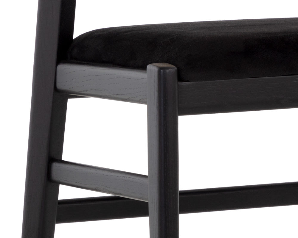 Annex Counter Stool - Velvet Black / Natural