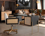 Avida Desk - Gold  Black/Natural