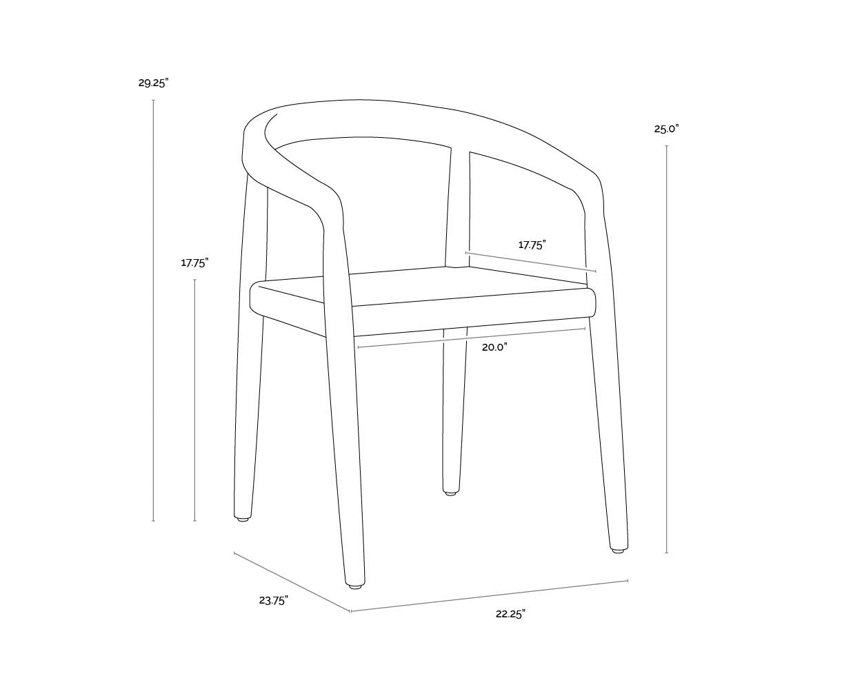 Cayman Dining Armchair - Charcoal