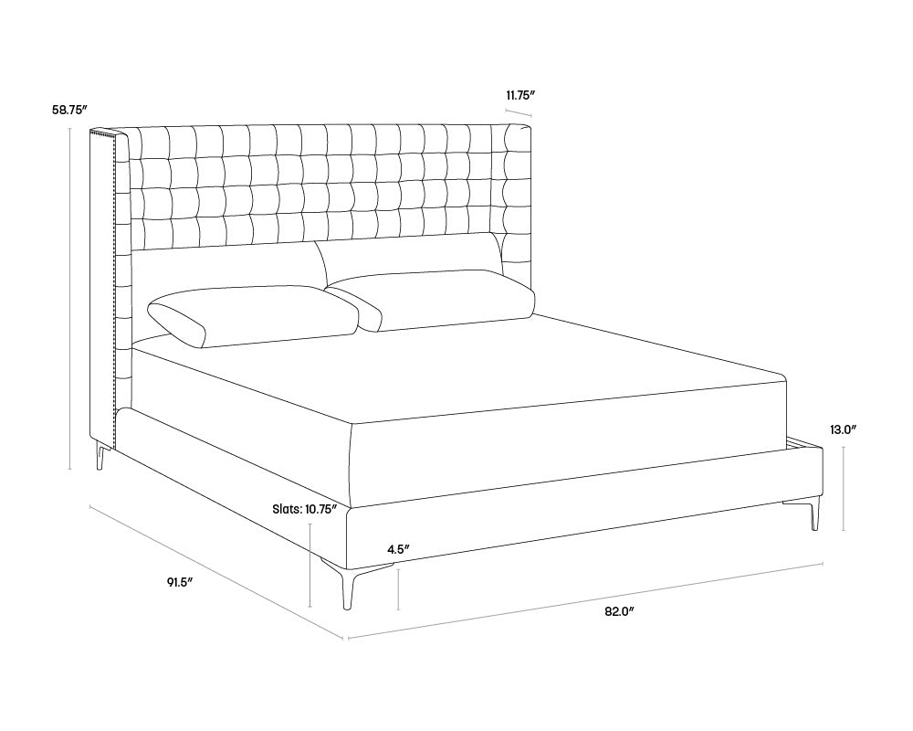 Cairo Bed - King  Antonio Charcoal