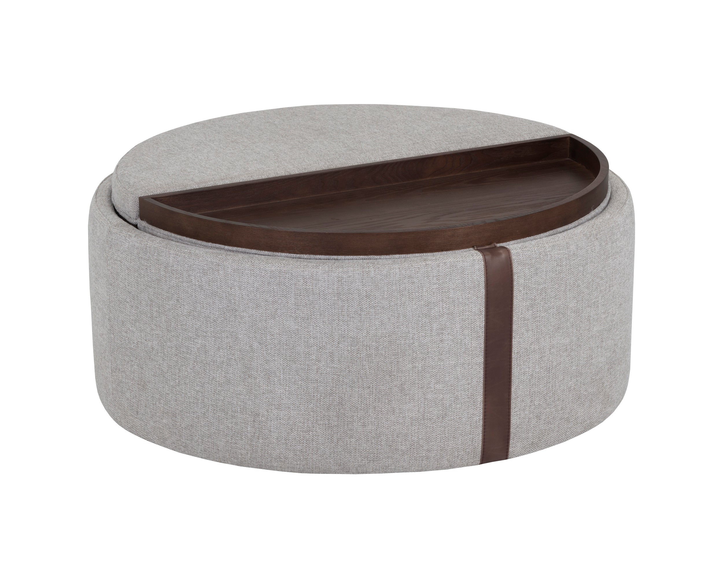 Borelli Wheeled Storage Ottoman - Belfast Heather Grey / Autumn Chestnut