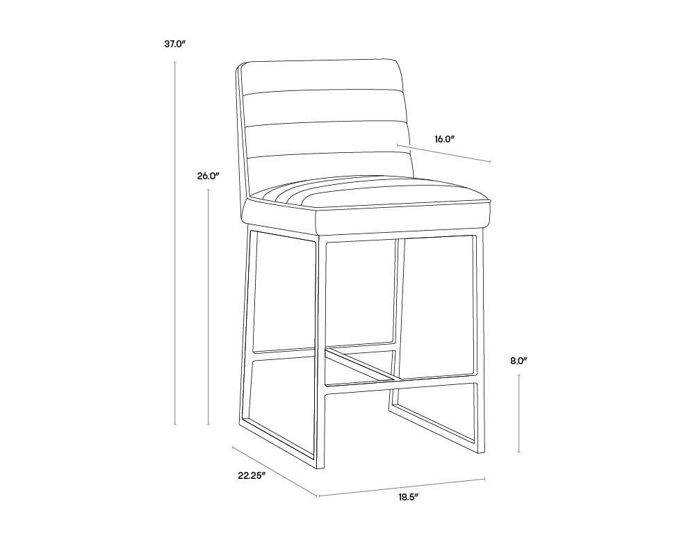 Spyros Counter Stool - Overcast Grey