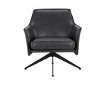 Crosby Swivel Lounge Chair - Alpine Black Leather