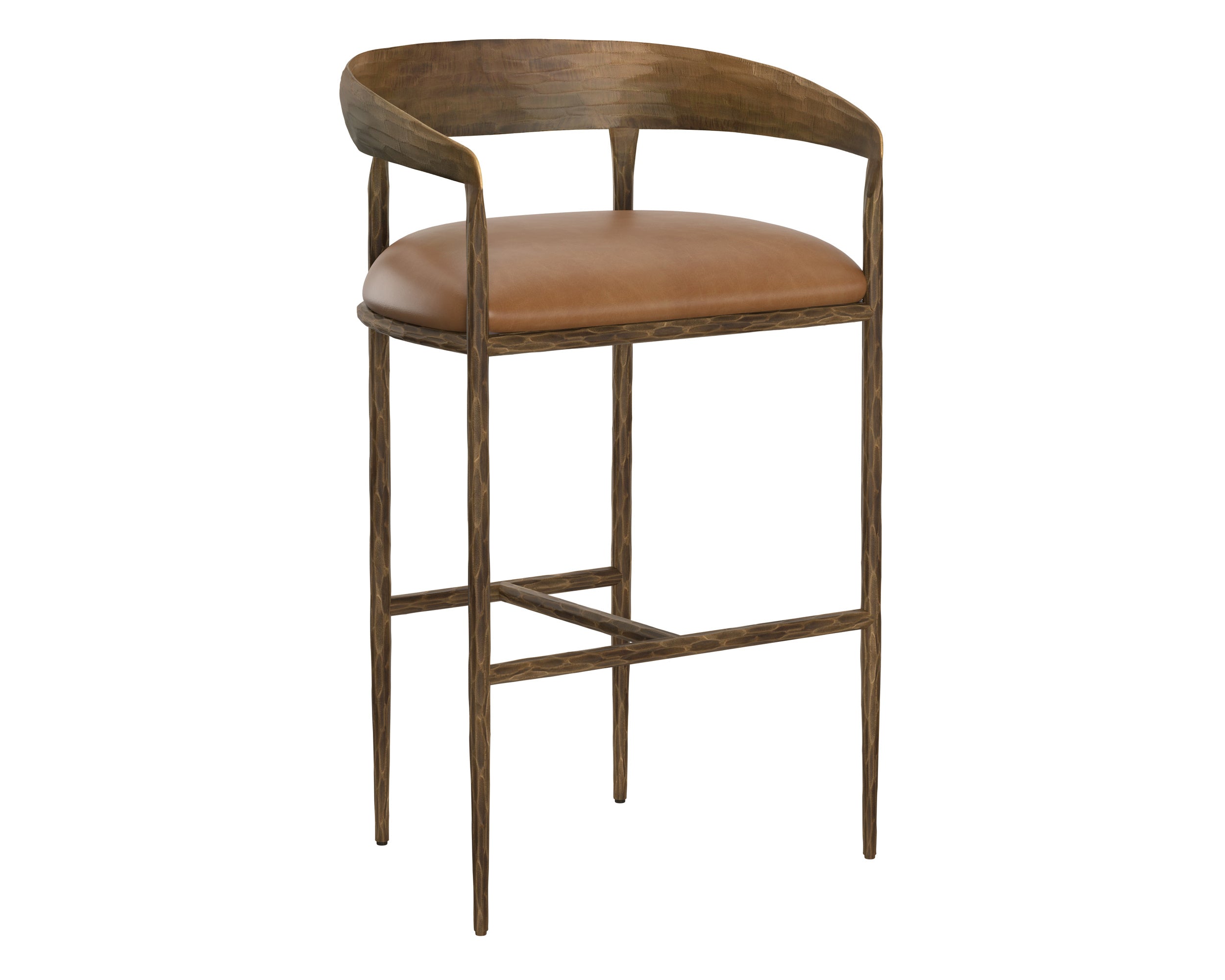 Zanatta Barstool - Tan Leather