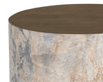 Diaz End Table - Marble Look  Antique Brass