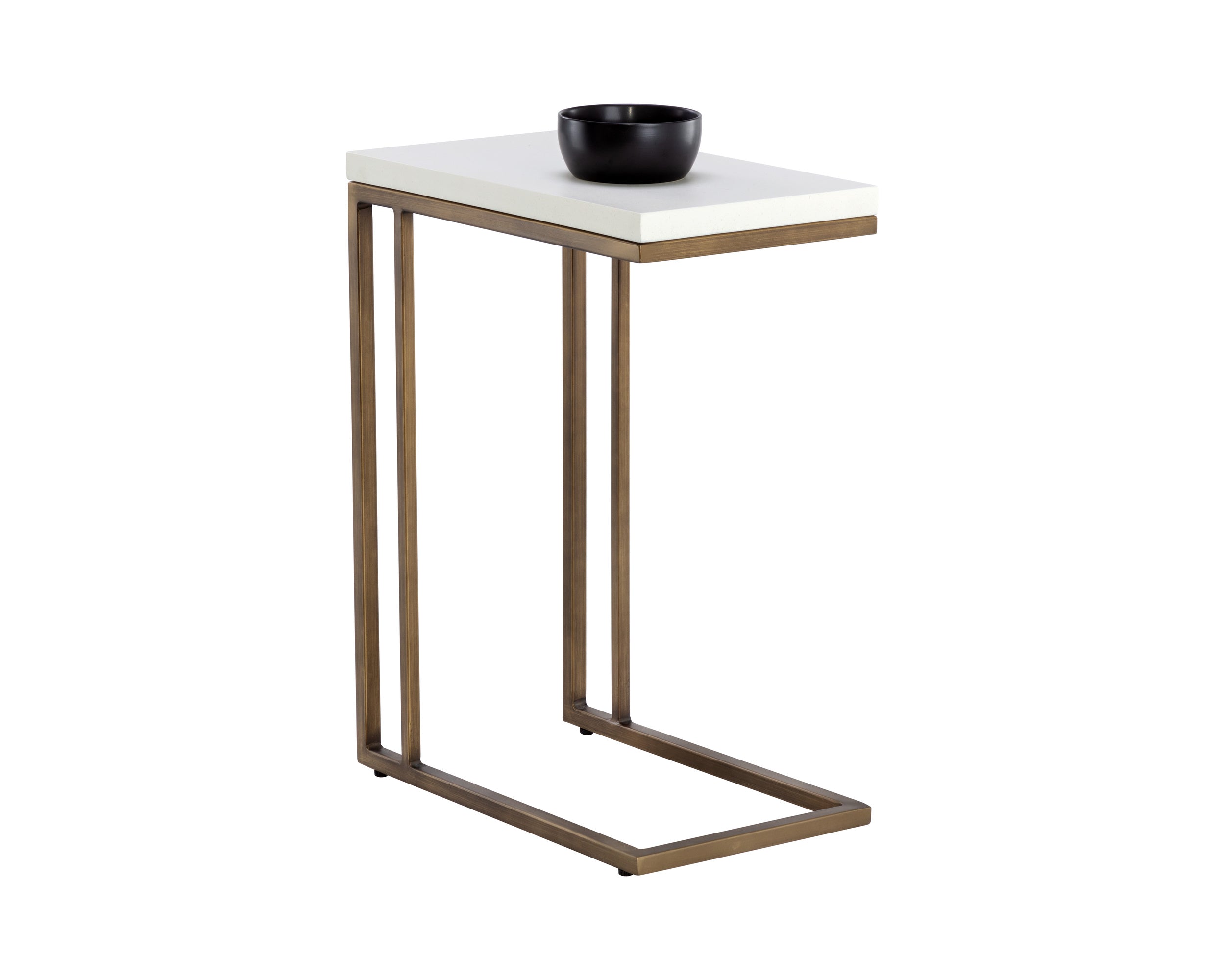 Sawyer End Table - Antique Brass  White