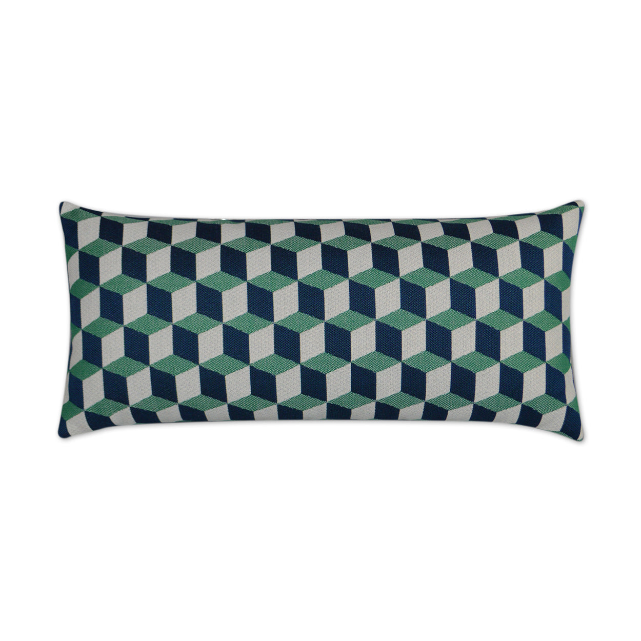 Puzzle Lumbar Outdoor Throw Pillow - Emerald | DV KAP