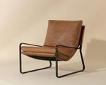 Zancor Lounge Chair - Gunmetal  Tan Leather