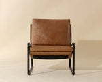 Zancor Lounge Chair - Gunmetal  Tan Leather