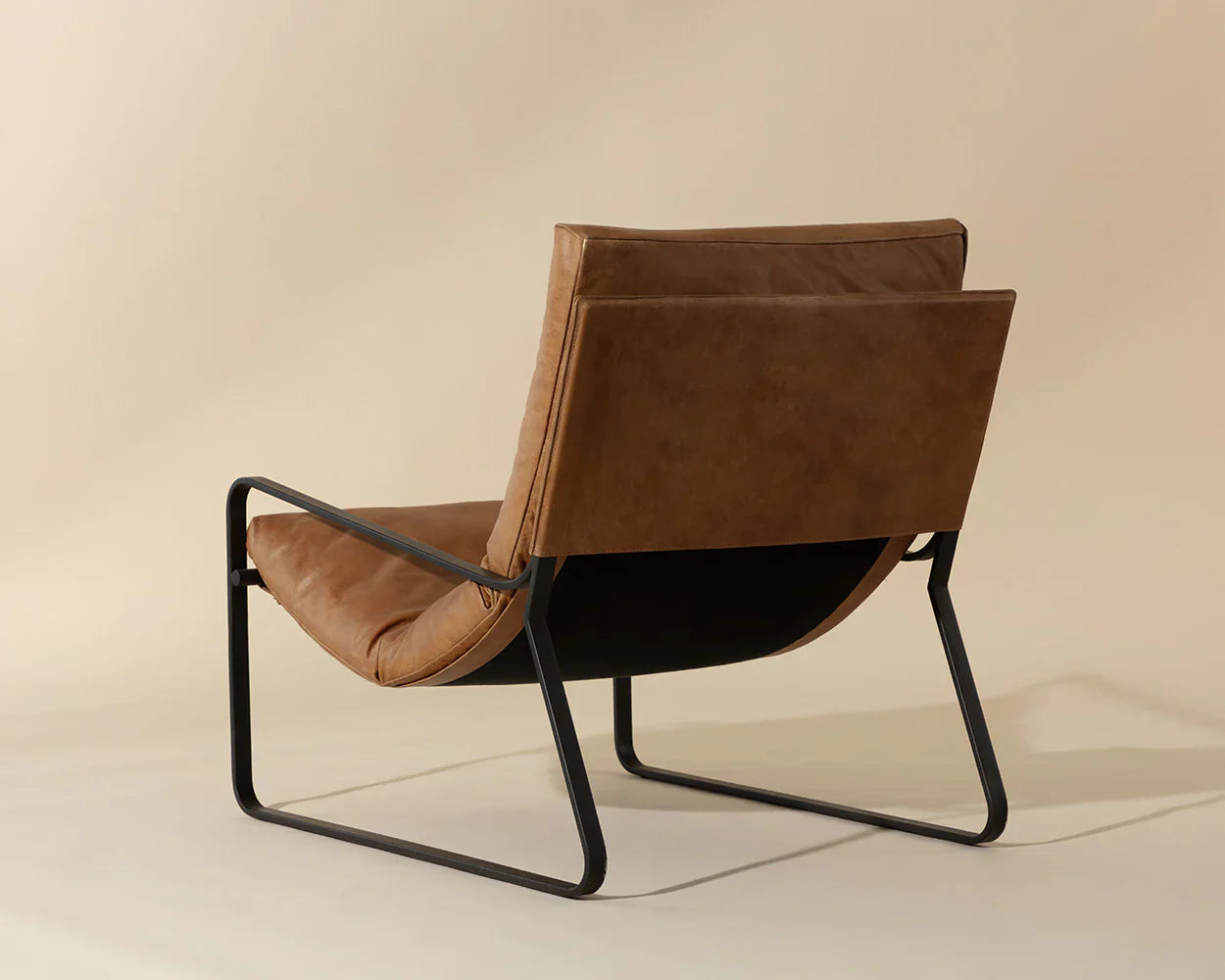 Zancor Lounge Chair - Gunmetal  Tan Leather