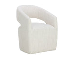 Lloret Wheeled Dining Armchair - Merino Pearl