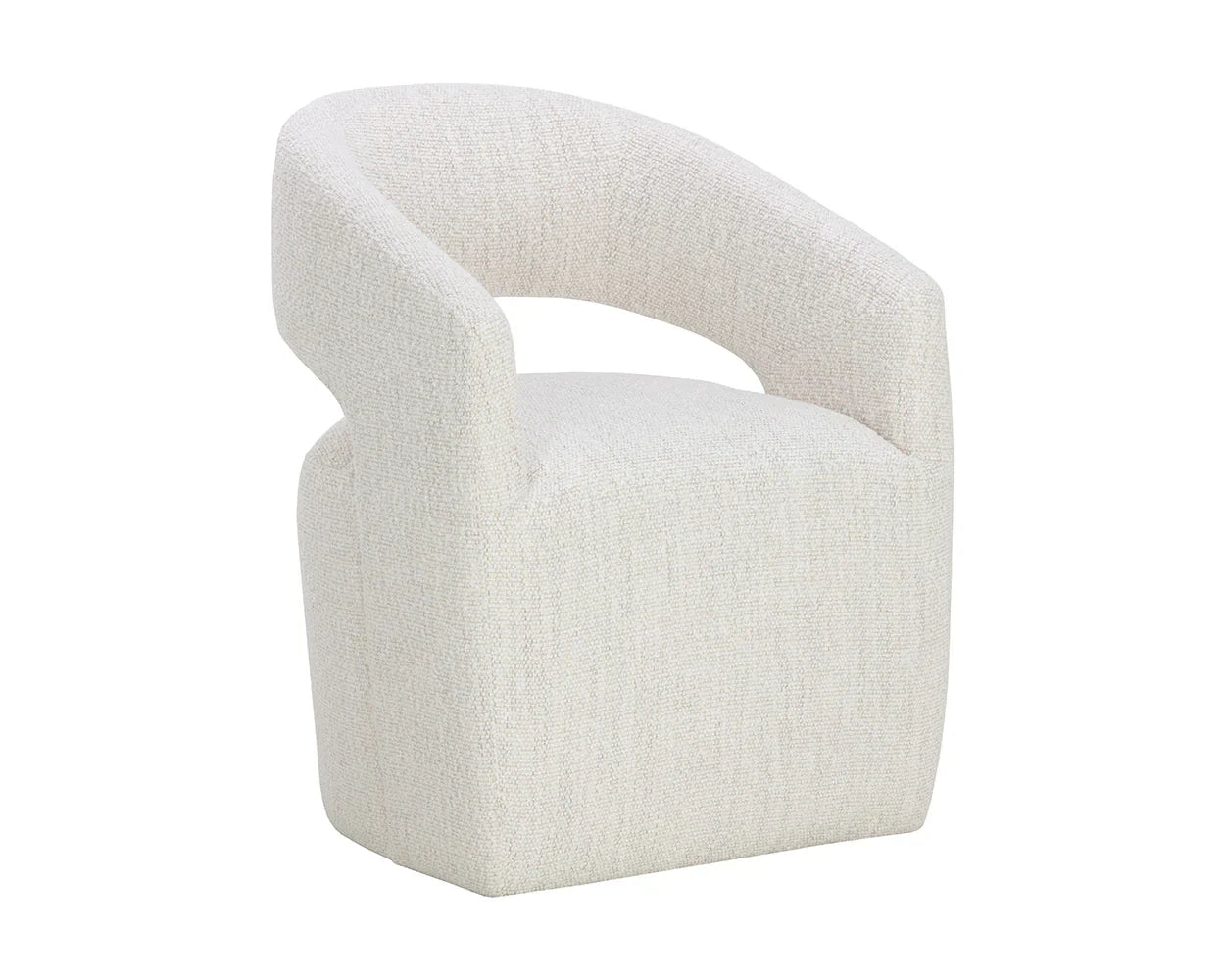 Lloret Wheeled Dining Armchair - Merino Pearl