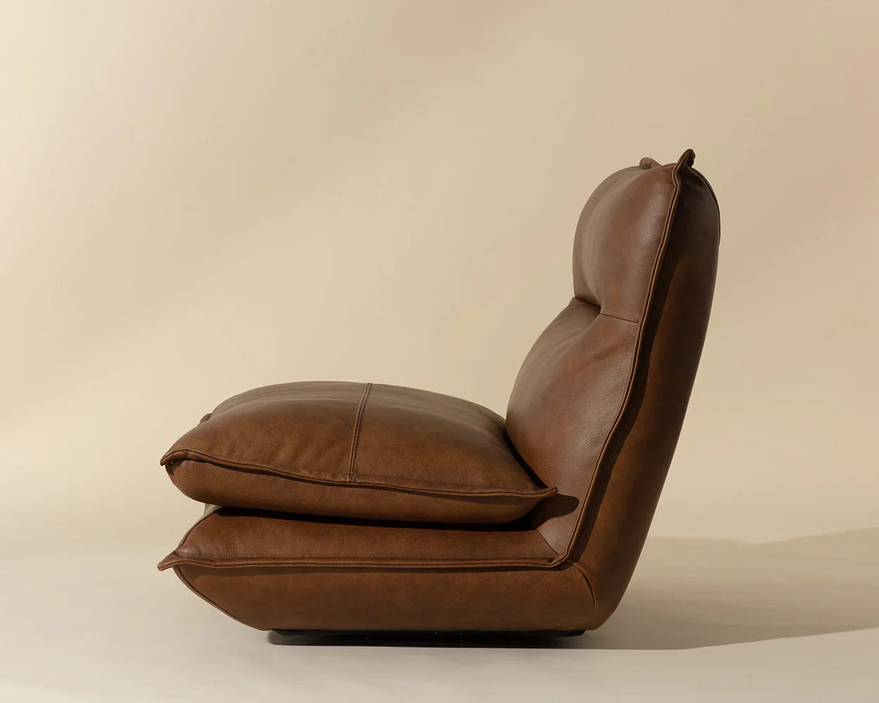 Colson Swivel Armless Chair - Cognac Leather