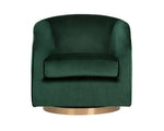 Hazel Swivel Lounge Chair - Gold  Deep Green Sky