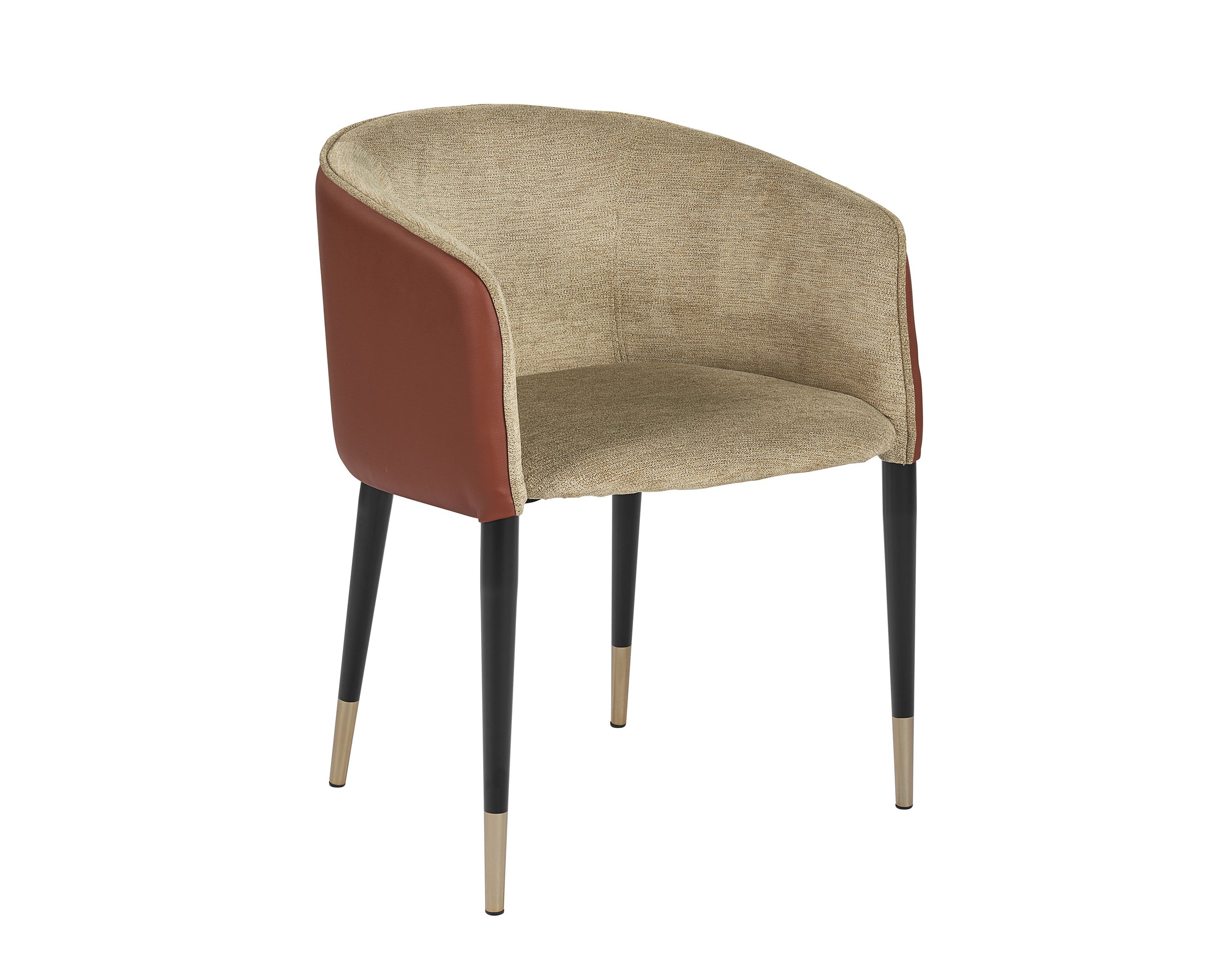 Asher Dining Armchair - Polo Club Toast / Dillon Chili