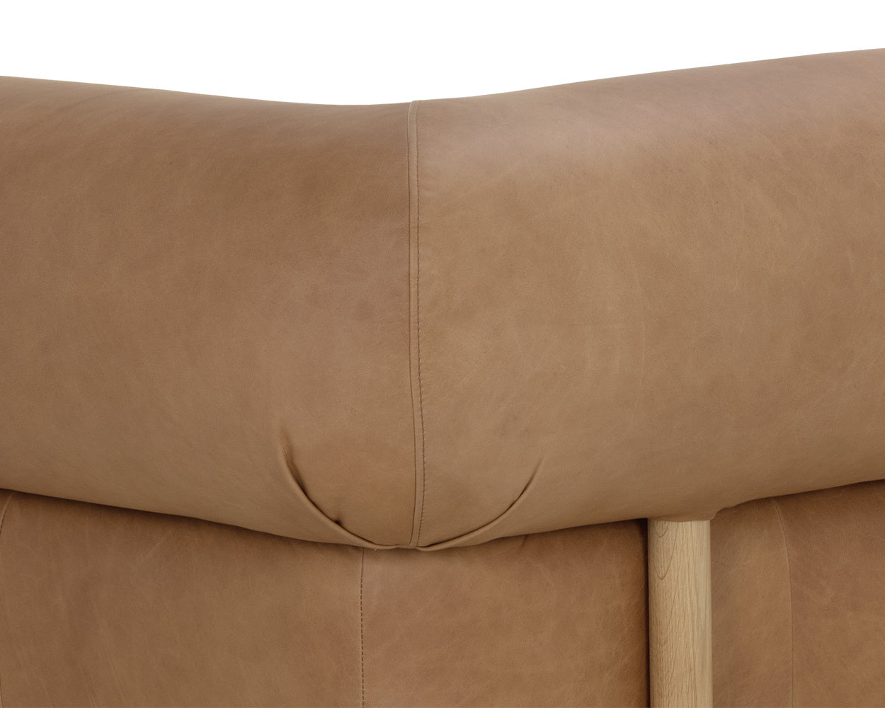 Bromley Sofa - Rustic Oak  Ludlow Sesame Leather