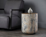 Diaz End Table - Marble Look  Antique Brass