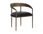 Zanatta Dining Armchair - Charcoal Black Leather