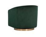 Hazel Swivel Lounge Chair - Gold  Deep Green Sky