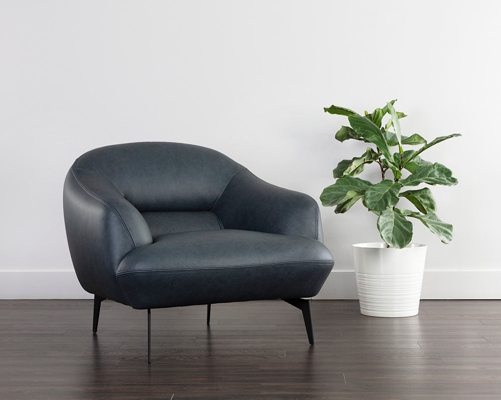 Armani Armchair - Midnight Blue Leather