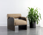 Coburn Lounge Chair - Dark Brown  Sahara Sand Leather