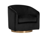 Hazel Swivel Lounge Chair - Gold  Black Sky