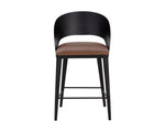 Dezirae Counter Stool - Black  Cognac Leather