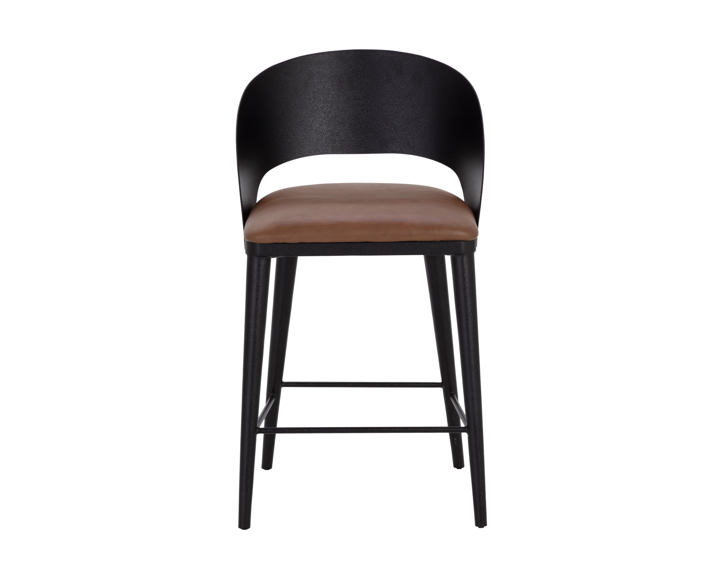 Dezirae Counter Stool - Black  Cognac Leather