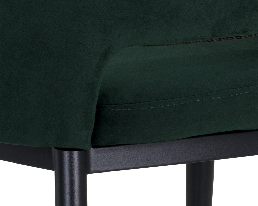 Thatcher Dining Armchair - Black  Deep Green Sky