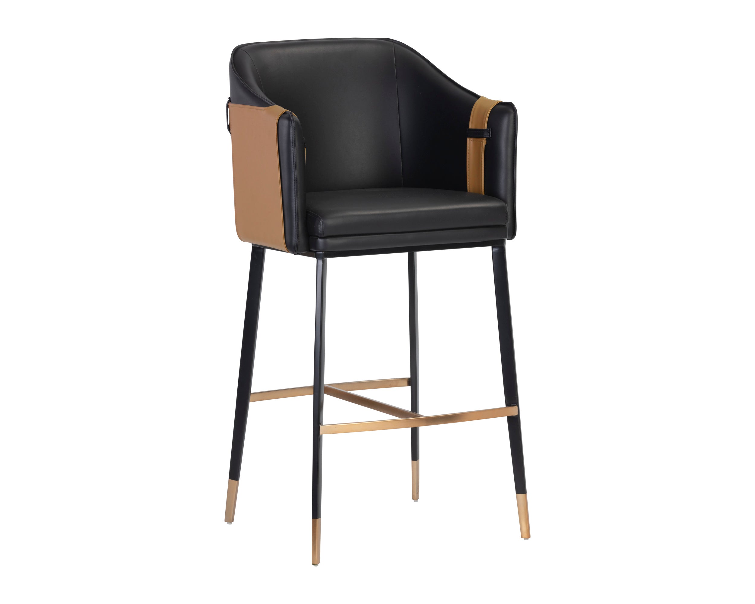 Carter Barstool - Napa Black / Napa Cognac