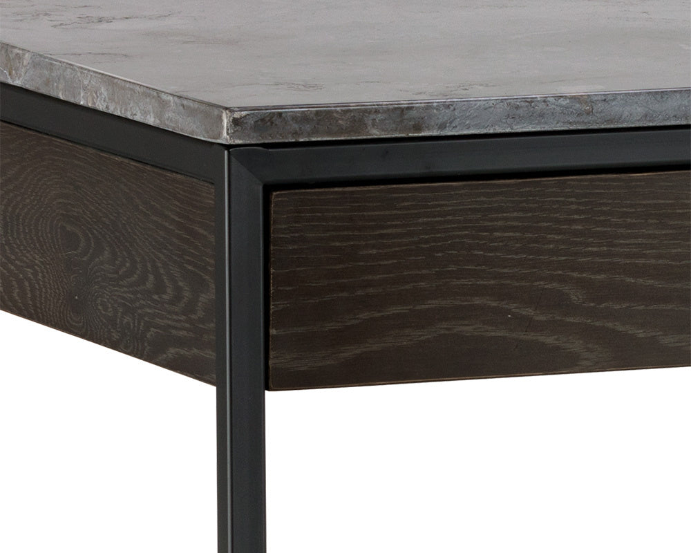 Stamos Desk - Black  Grey Marble / Charcoal Grey