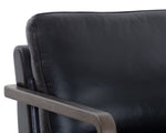 Castell Swivel Lounge Chair - Brown  Cortina Black Leather