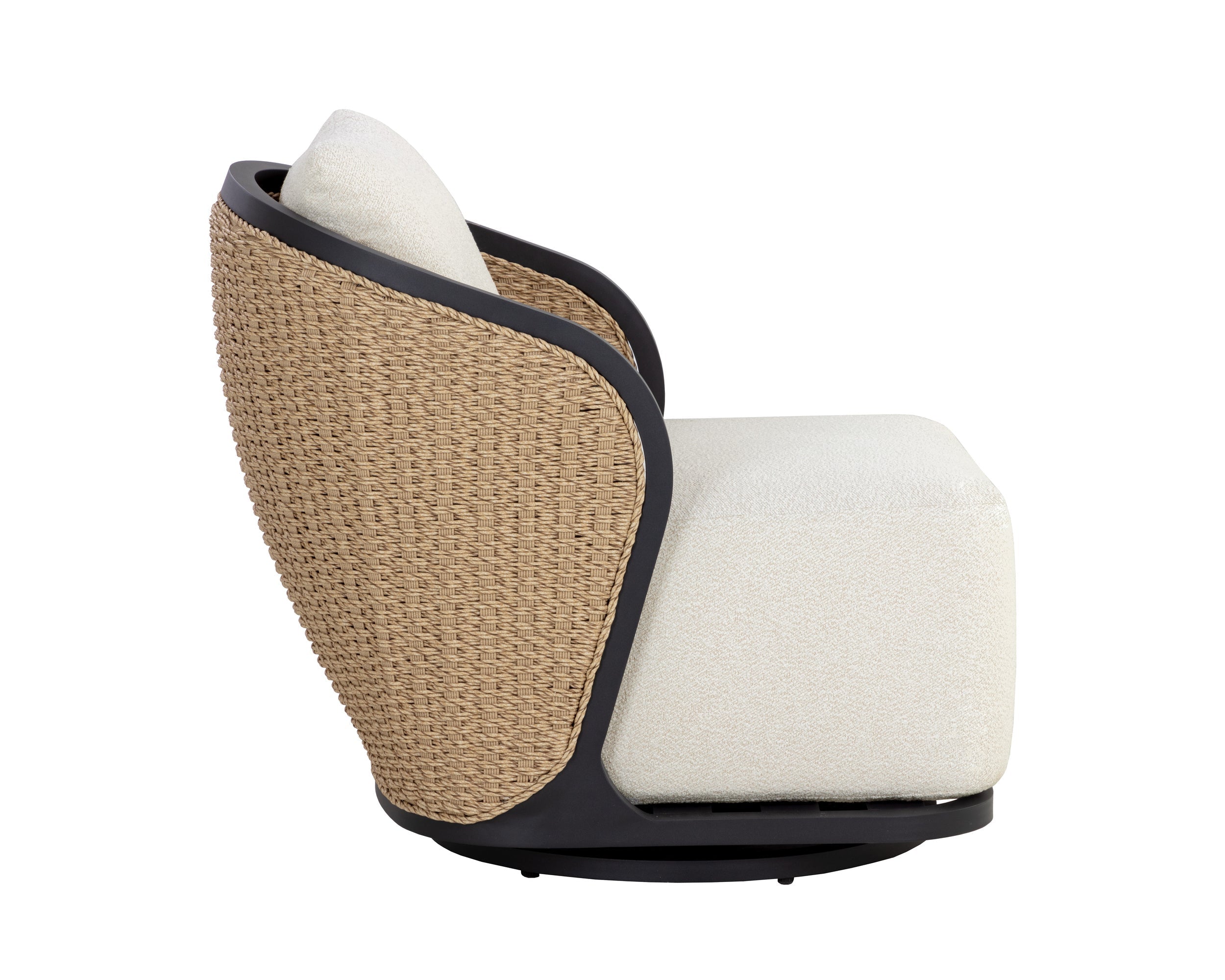 Bora Swivel Lounge Chair - Louis Cream