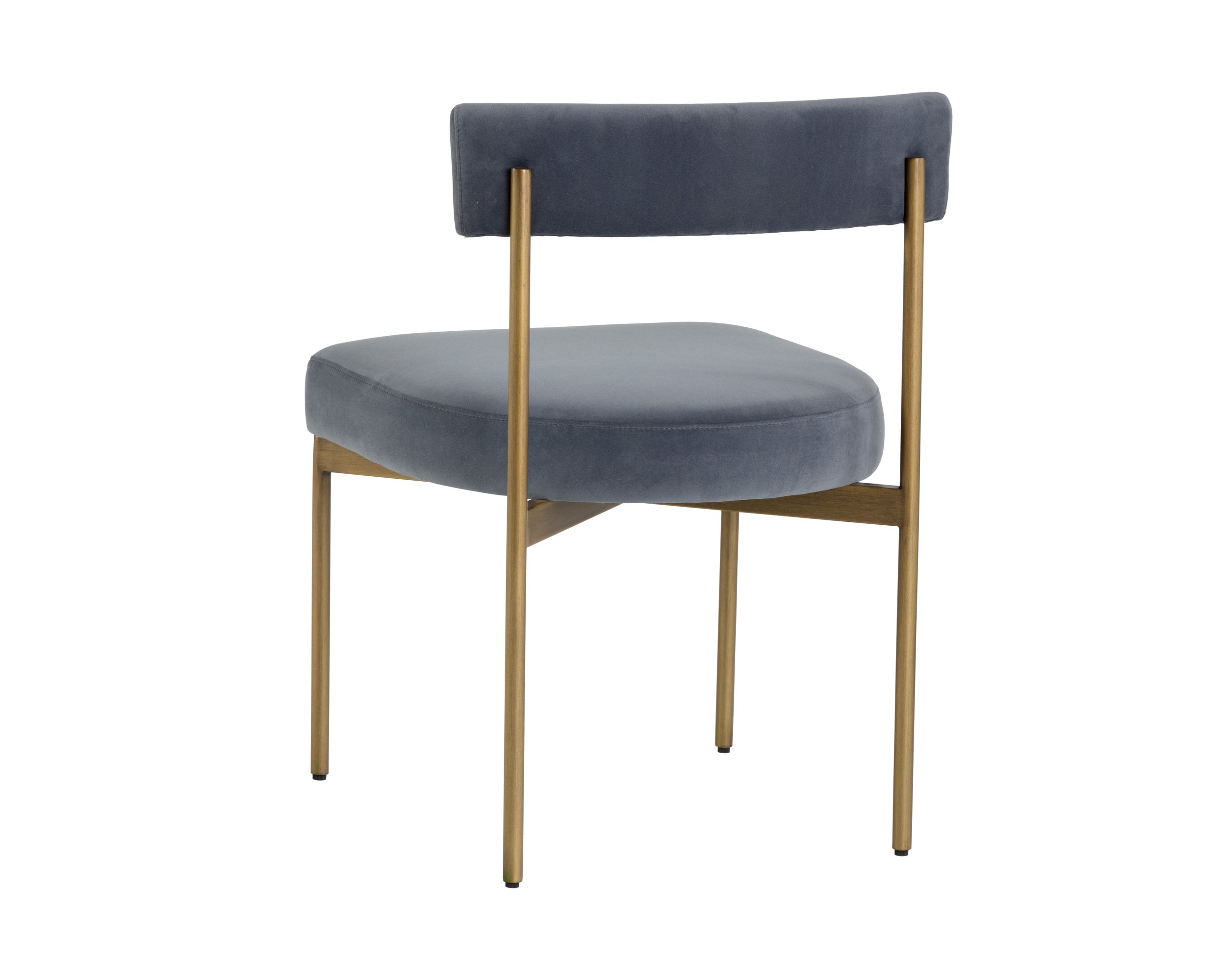 Seneca Dining Chair - Antique Brass  Velvet Slate