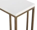 Sawyer End Table - Antique Brass  White