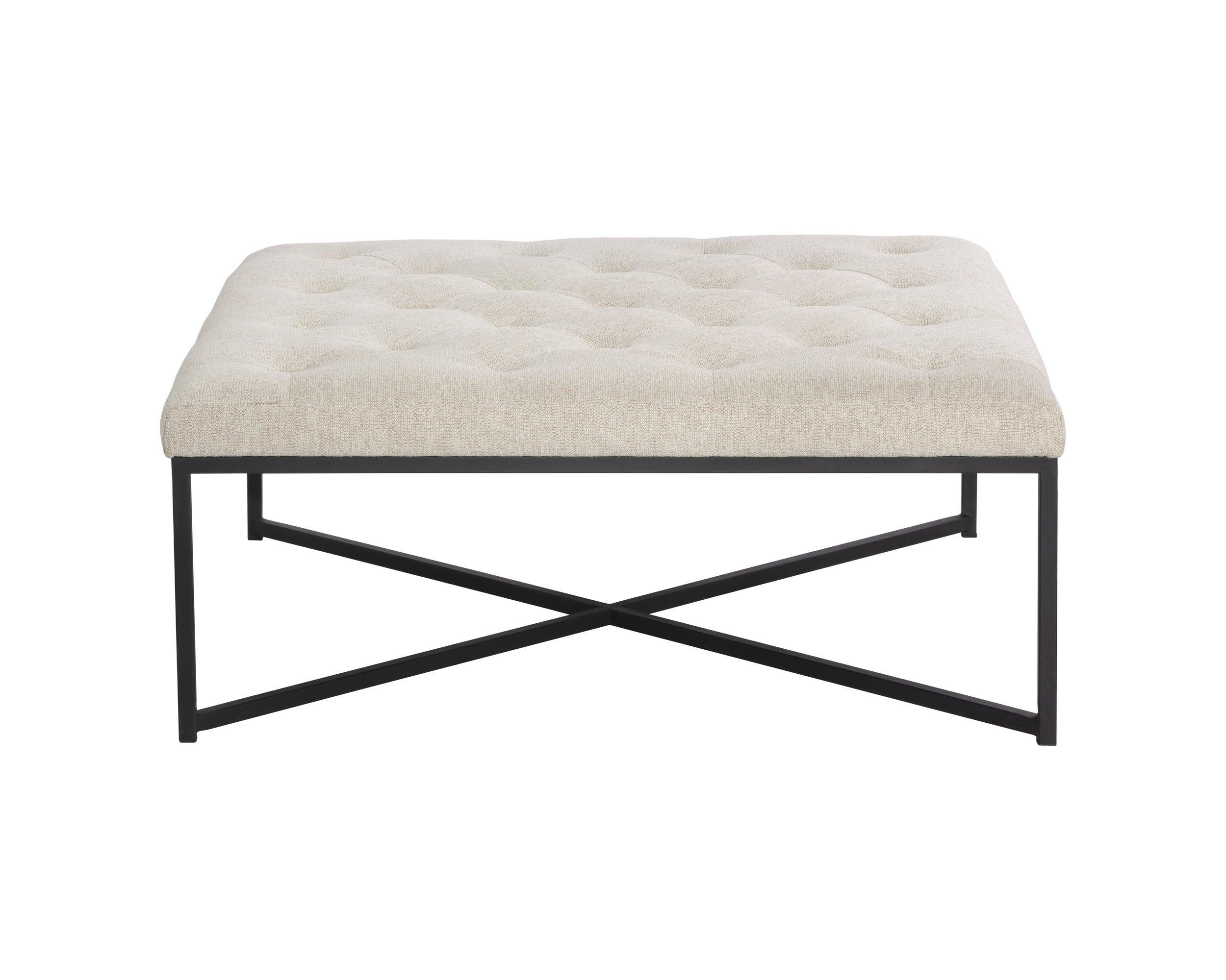 Endall Ottoman - Black  Dove Cream