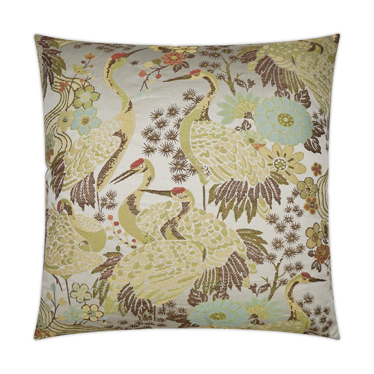 Crane Decorative Throw Pillow - Celadon | DV Kap