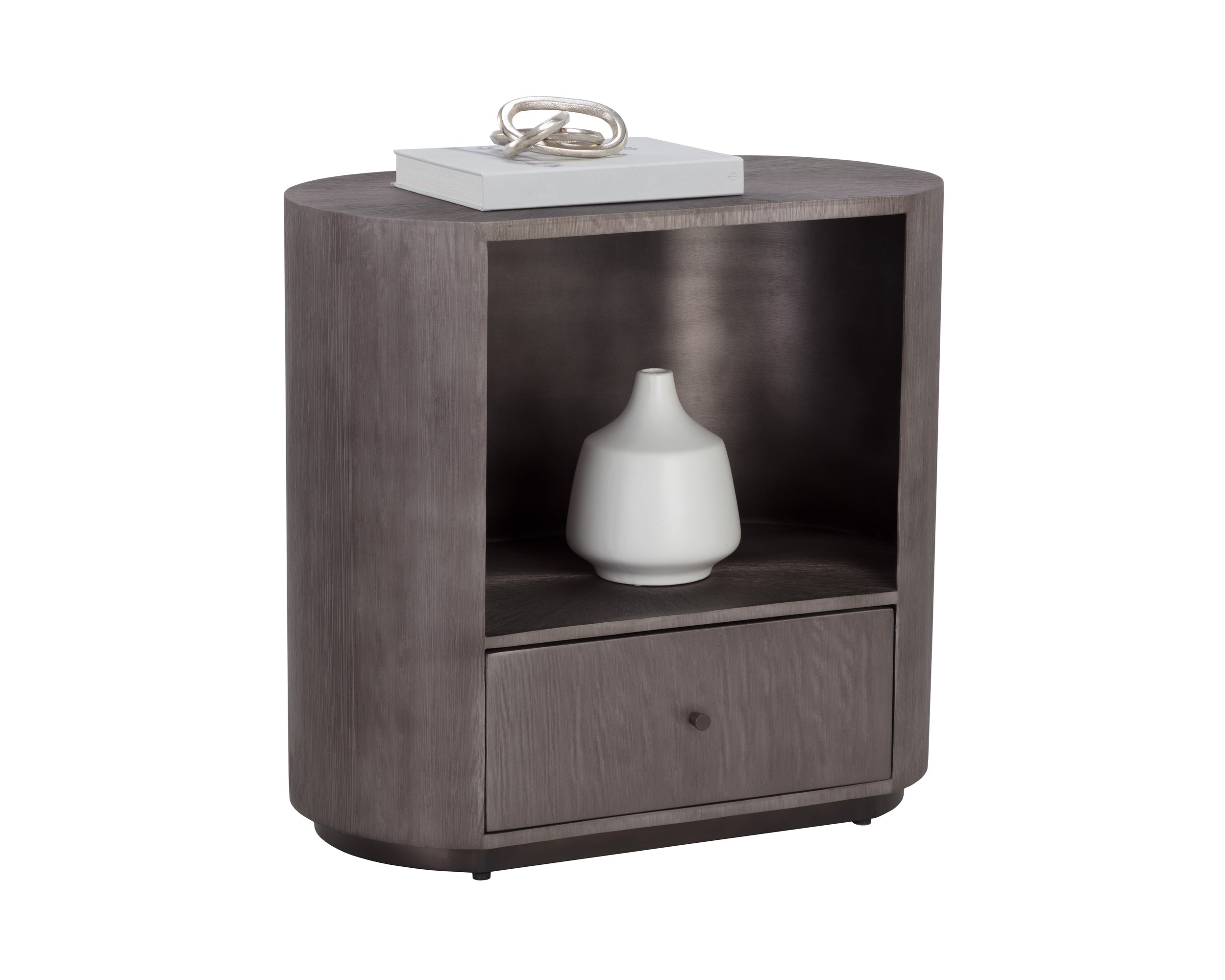 Siena Nightstand - Oval  Gunmetal