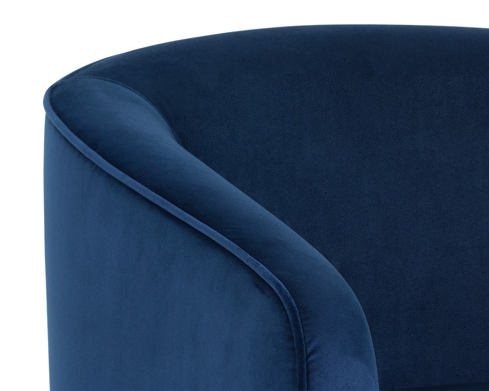 Hazel Swivel Lounge Chair - Gold  Navy Blue Sky