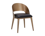 Dezirae Dining Chair - Antique Brass  Charcoal Black Leather