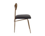 Gibbons Dining Chair - Antique Brass  Charcoal Black Leather