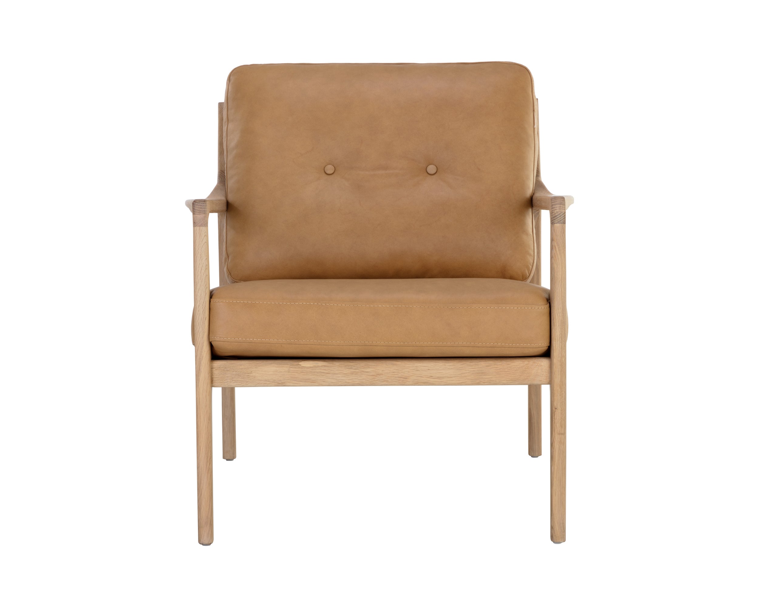 Gilmore Lounge Chair - Light Oak  Sahara Camel Leather