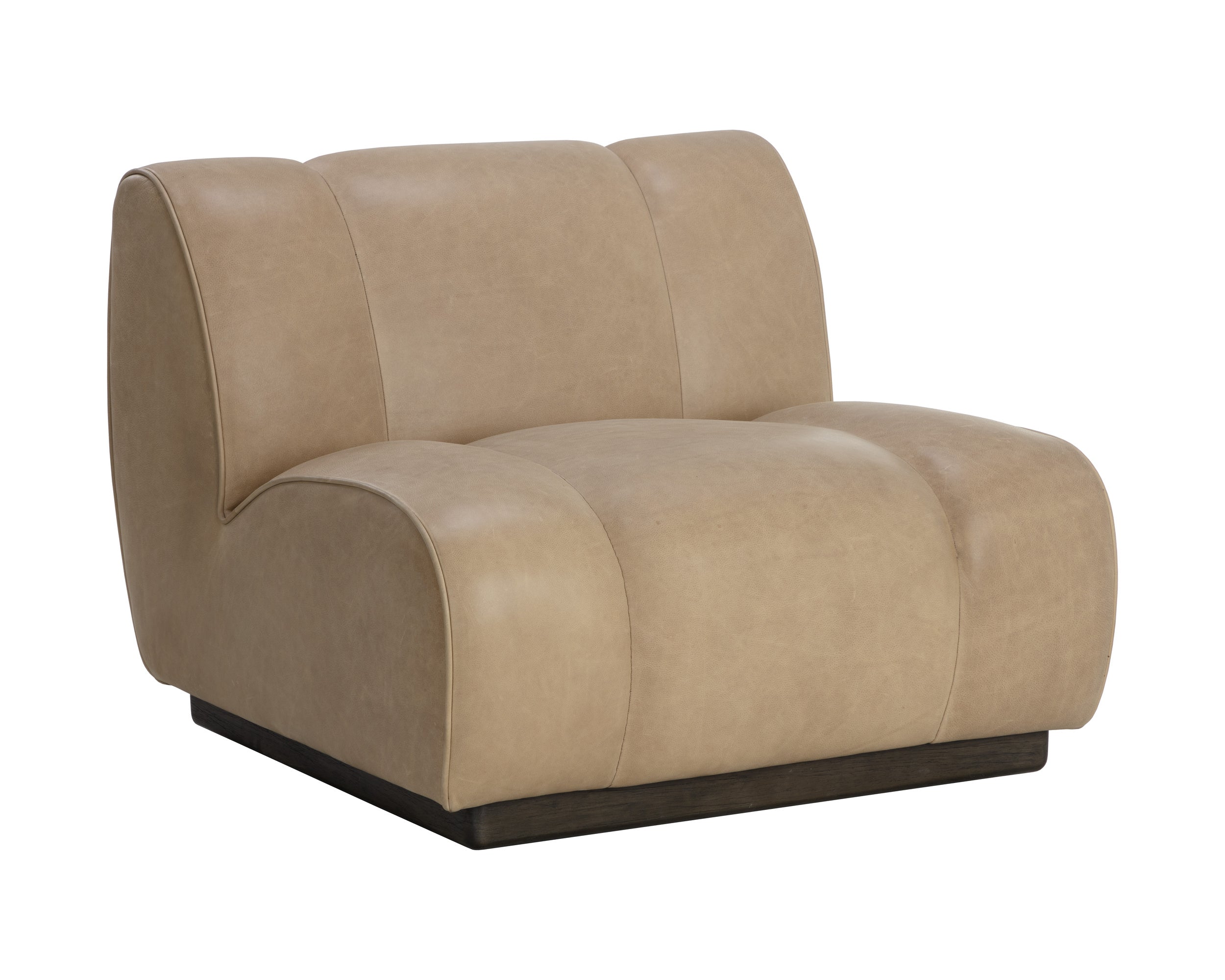 Blaise Swivel Lounge Chair - Sahara Sand Leather