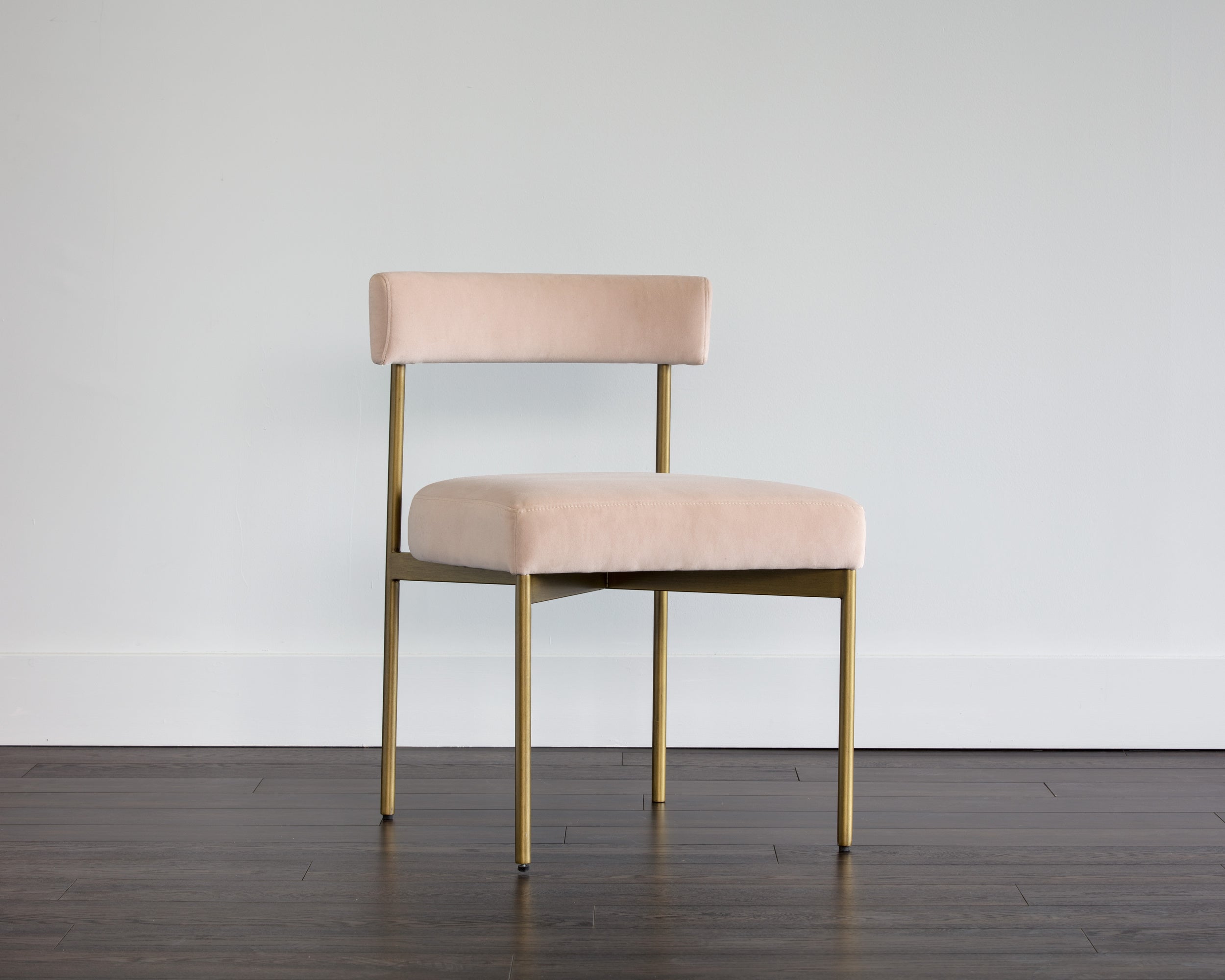 Seneca Dining Chair - Antique Brass  Velvet Blush