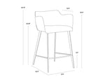 Griffin Counter Stool - November Grey / Bravo Cognac